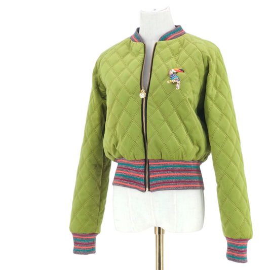 Medium Dirty Lime Quilted Velvet