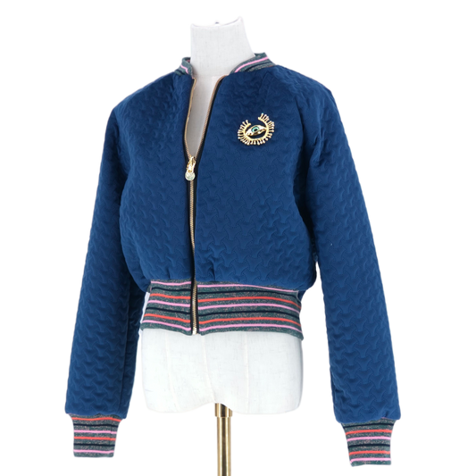 Medium Navy Quilted Velvet