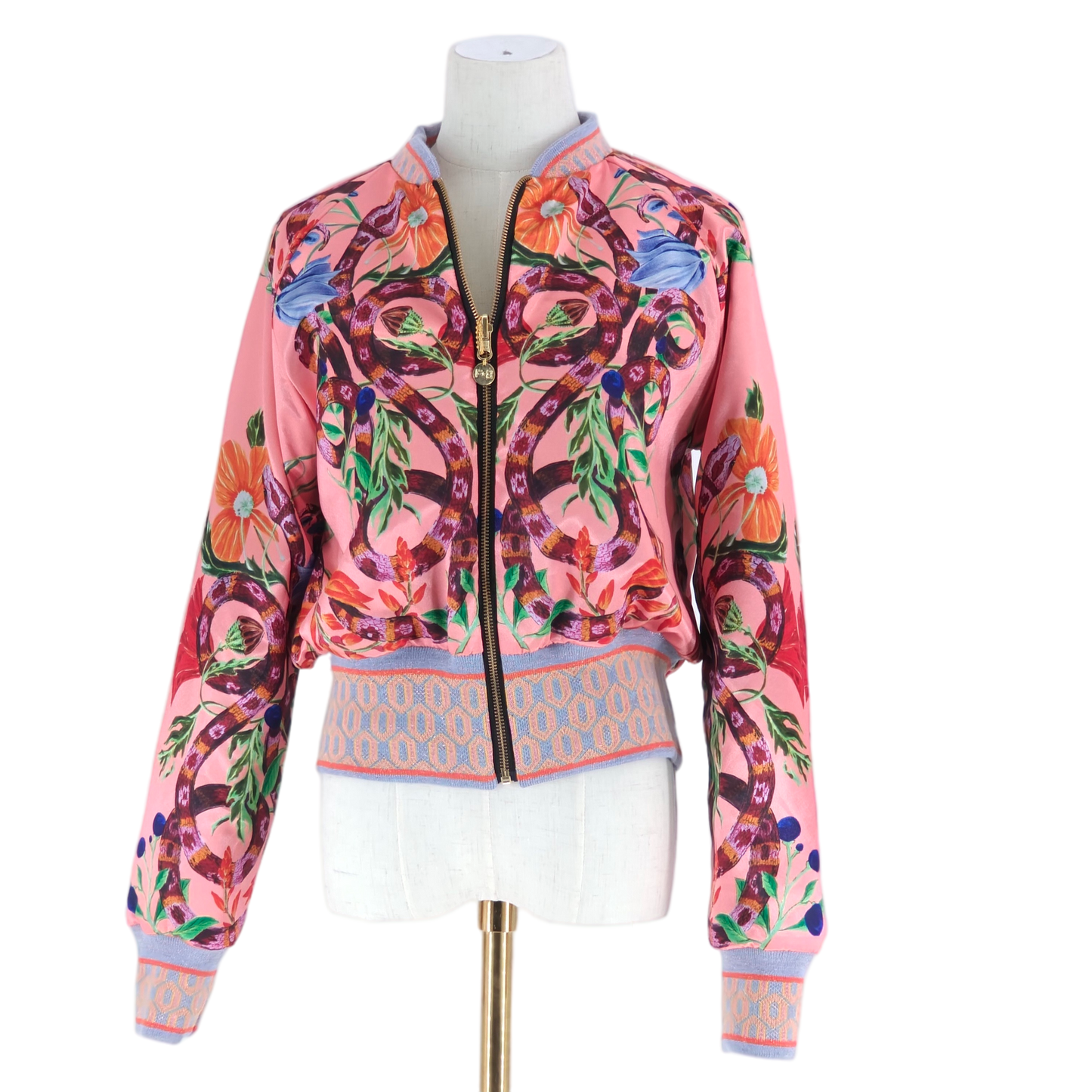 Large Gold and Teal Flower Brocade