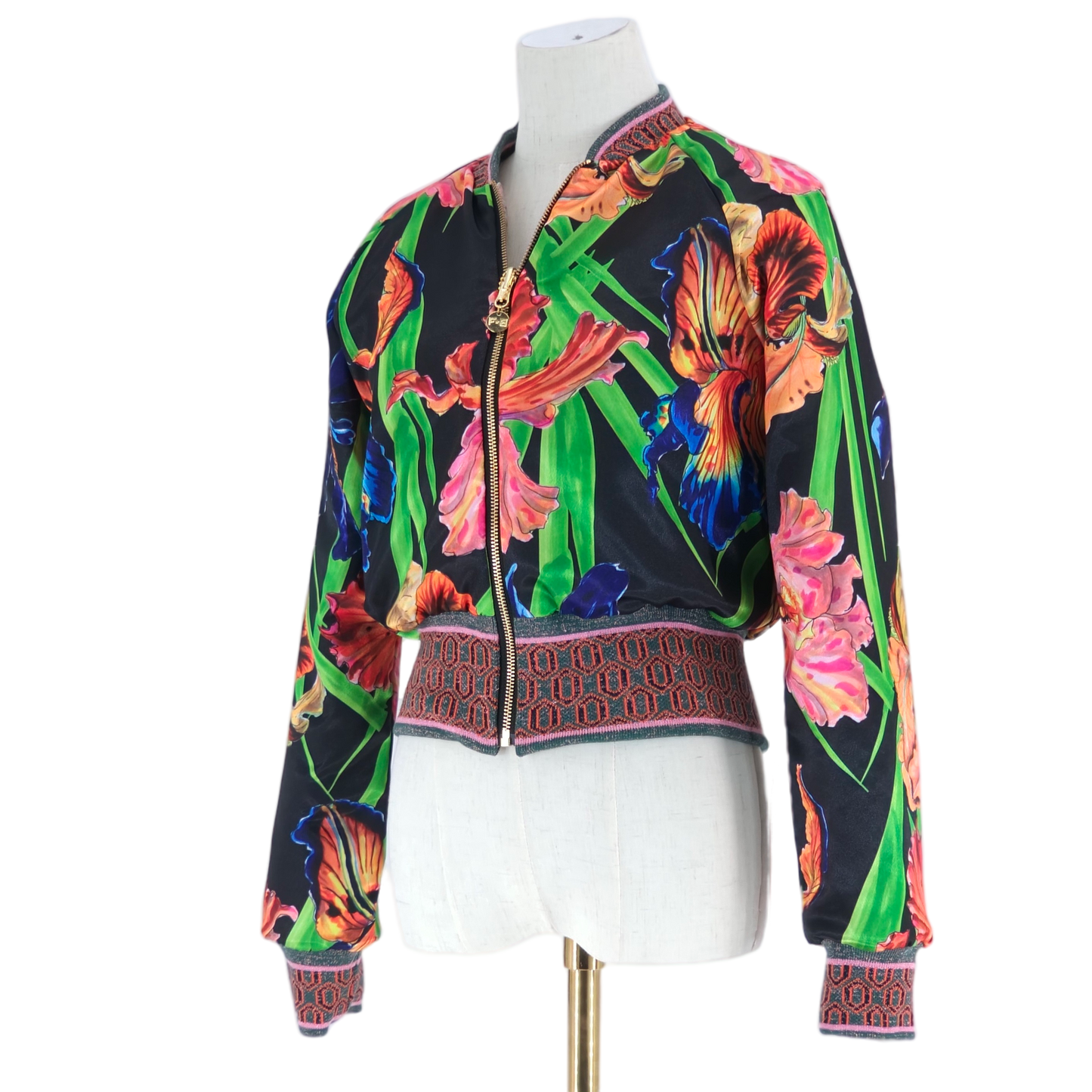 Small Pale Pink and Silver Flower Brocade