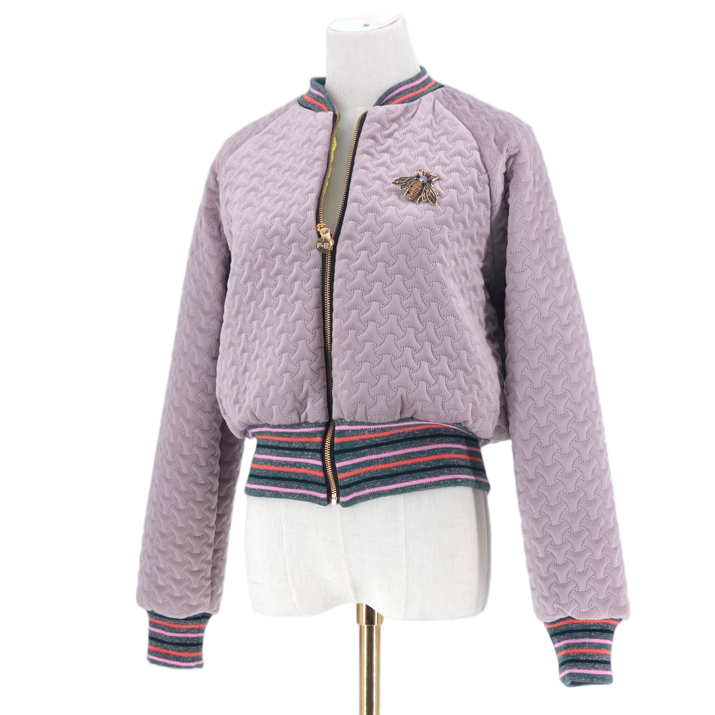 Medium Pale Pink Quilted Velvet