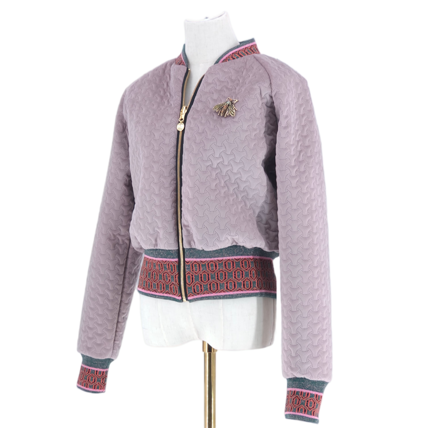 Large Pale Pink Quilted Velvet