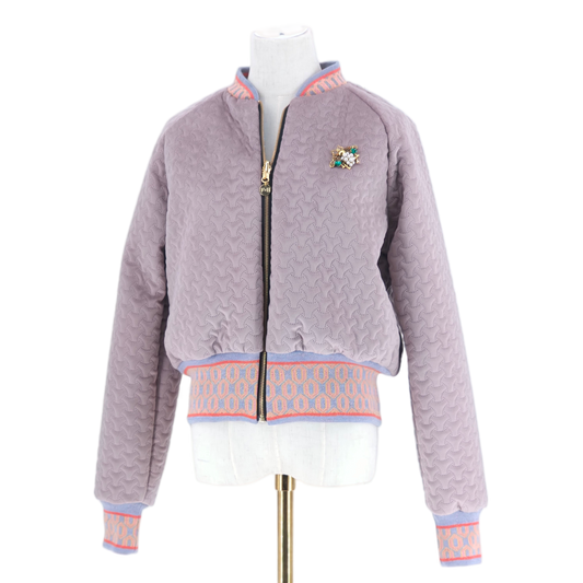 Large Pale Pink Quilted Velvet