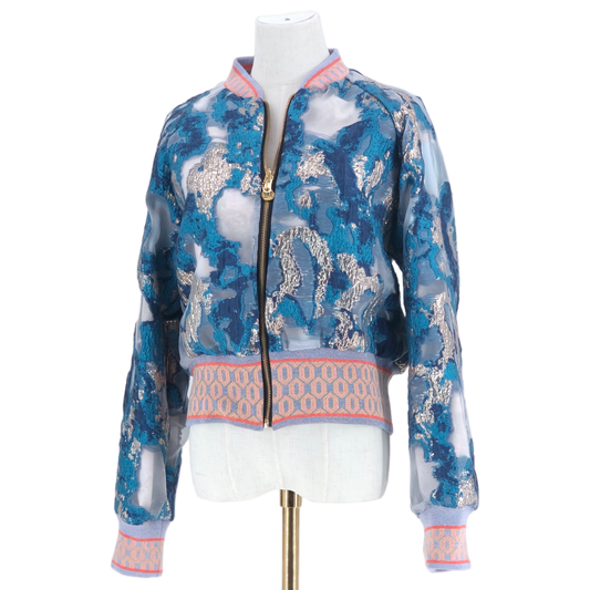 Large Shades of Royal Blue Brocade