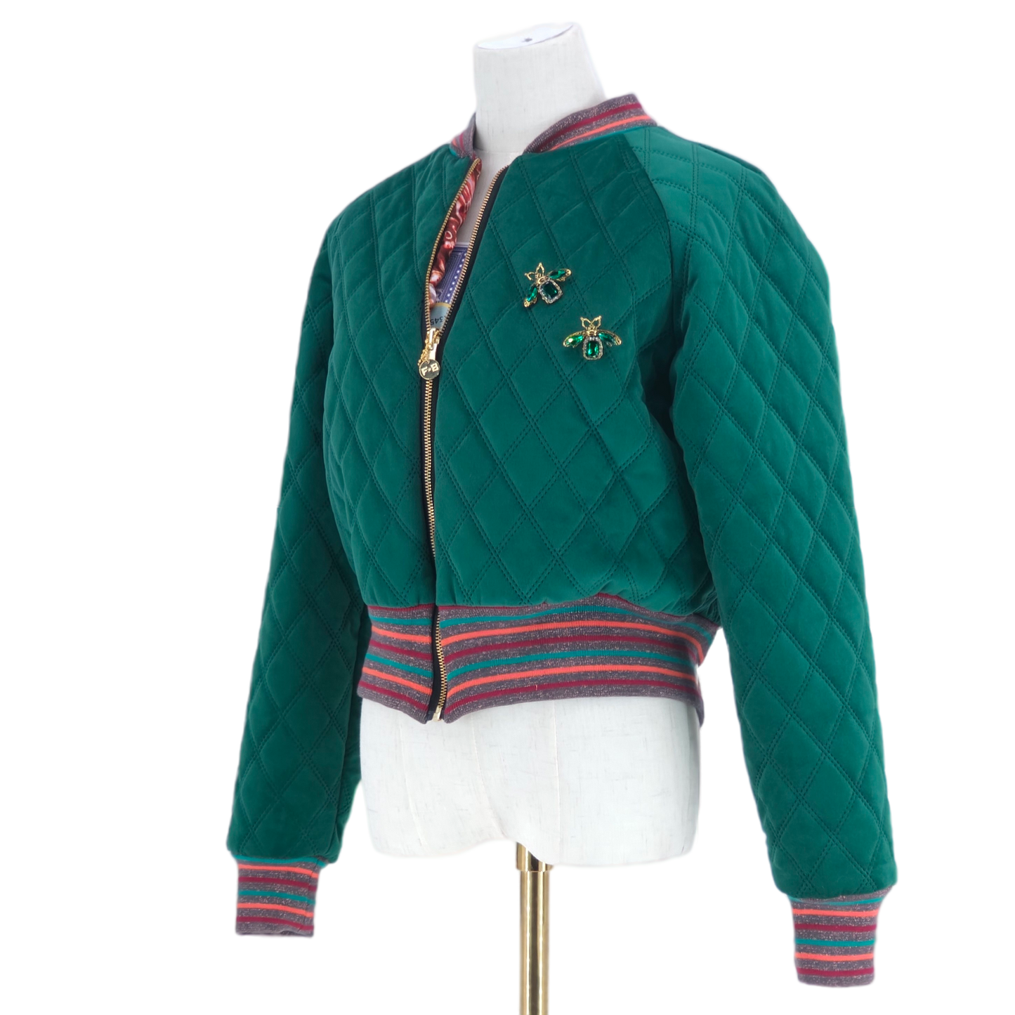 Large Emerald Quilted Velvet