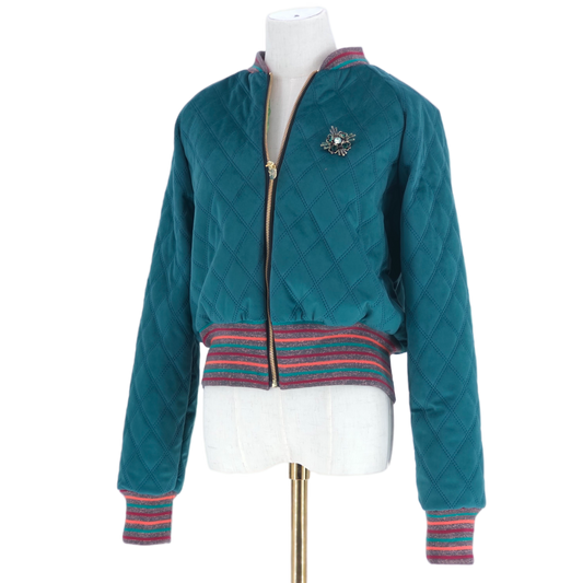 Large Teal Quilted Velvet