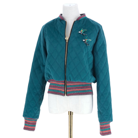 Large Teal Quilted Velvet