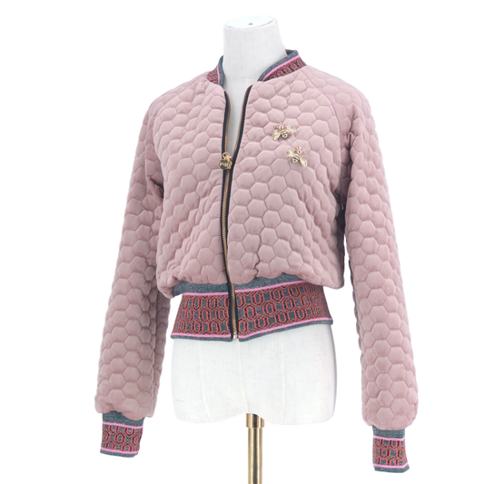 Small Pale Pink Quilted Velvet