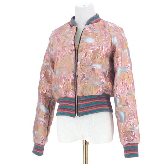 Small Metallic Blush Pink and Bronz Brocade