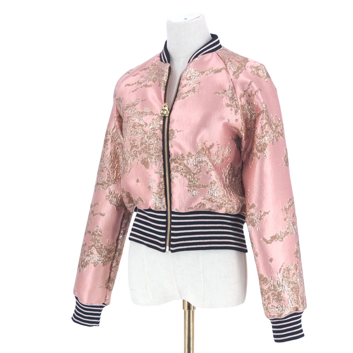 Small Blush Pink and Gold Brocade