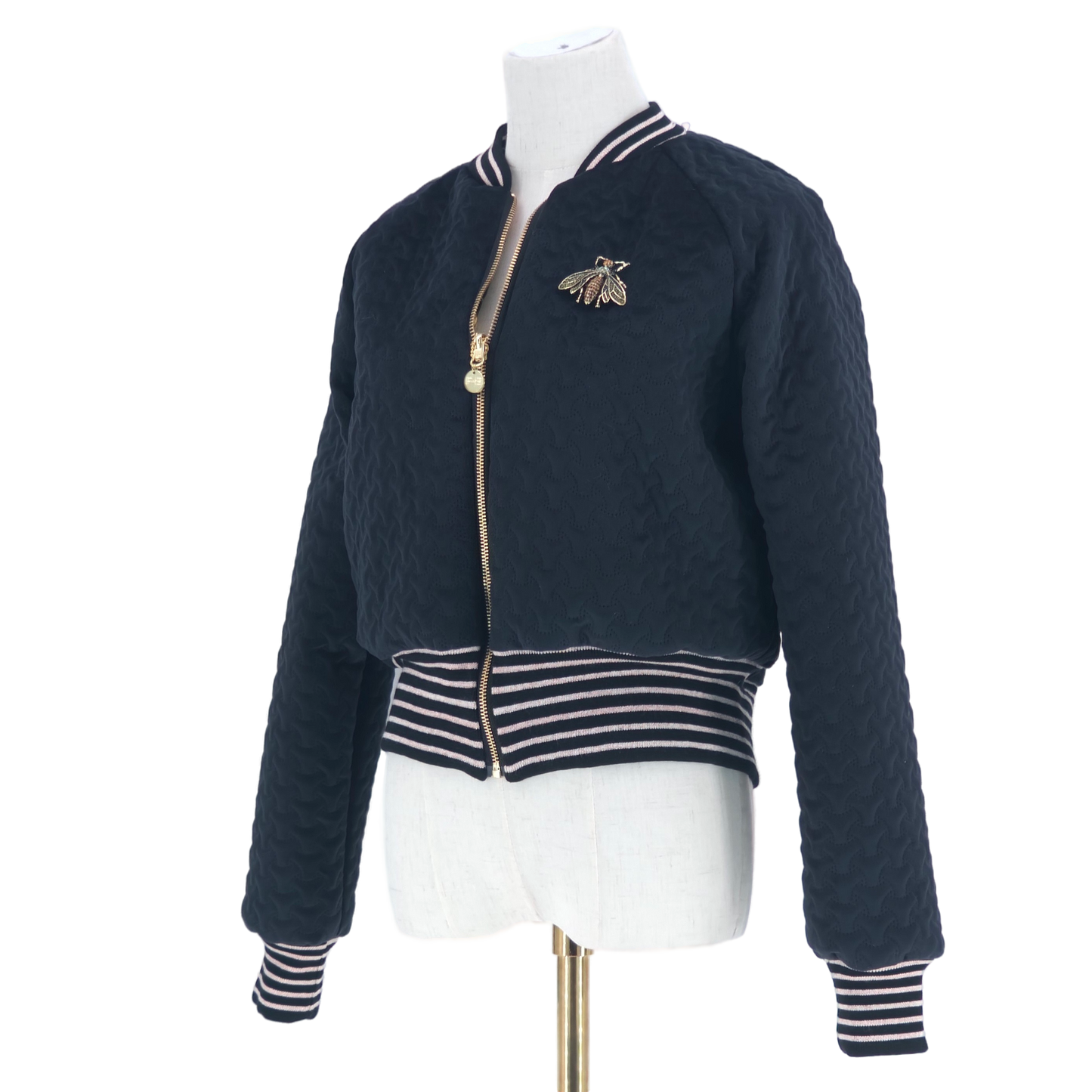 Medium Black Quilted Velvet