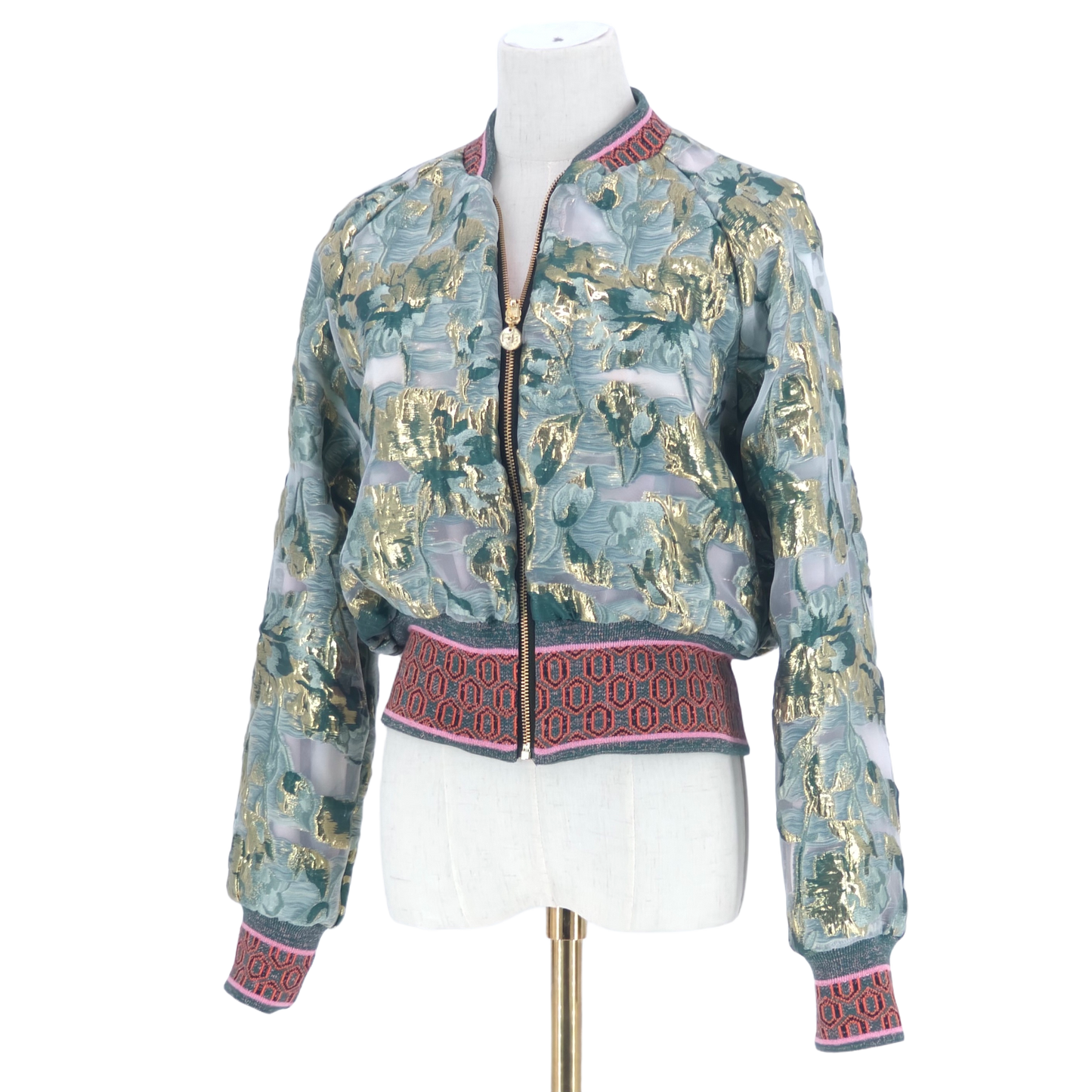 Medium Green and Gold Brocade