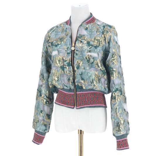 Medium Green and Gold Brocade