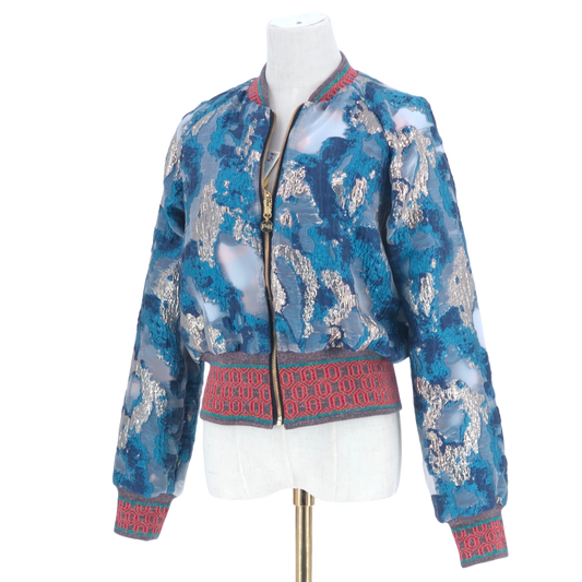 Medium Shades of Royal Blue Brocade