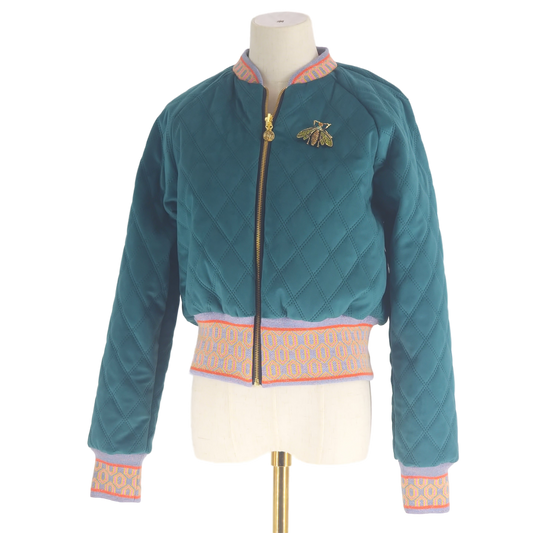 Medium Teal Quilted Velvet