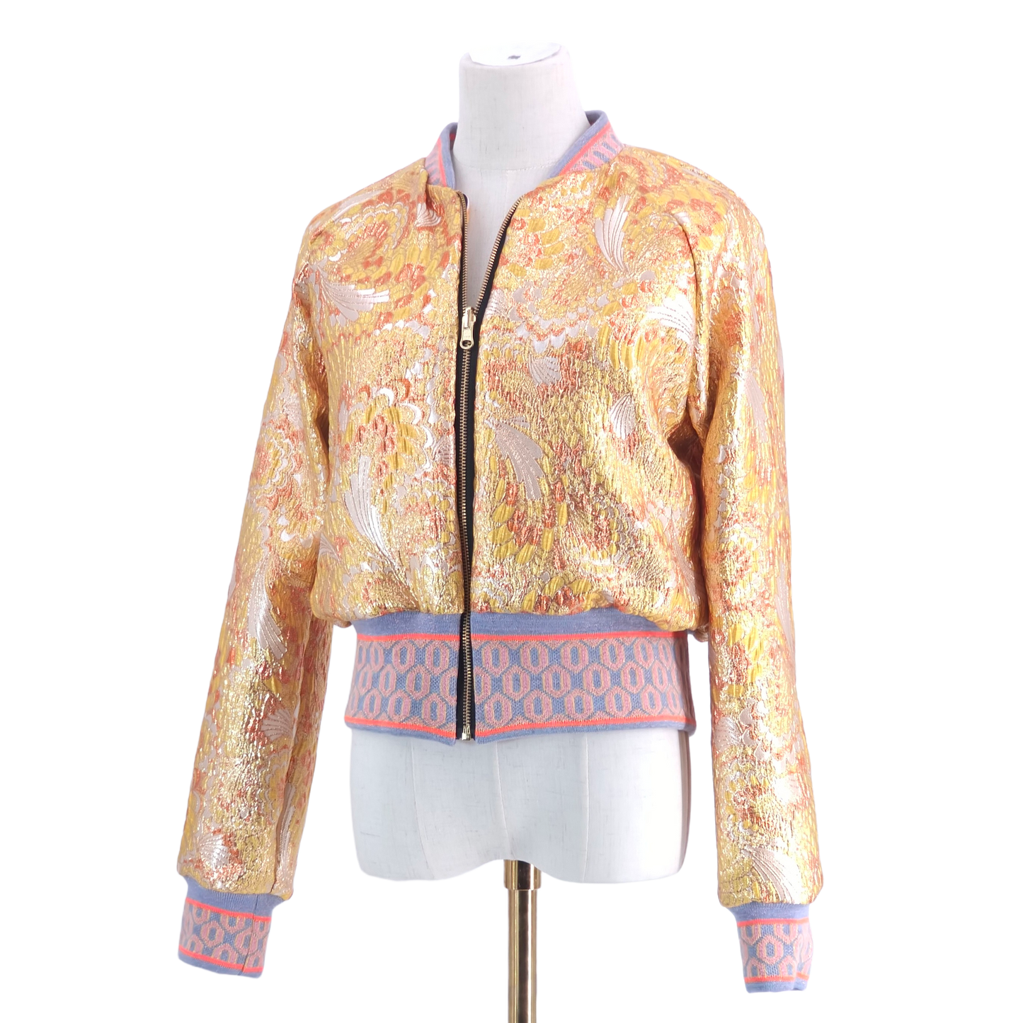 Medium Yellow and Orange Sparkle Brocade
