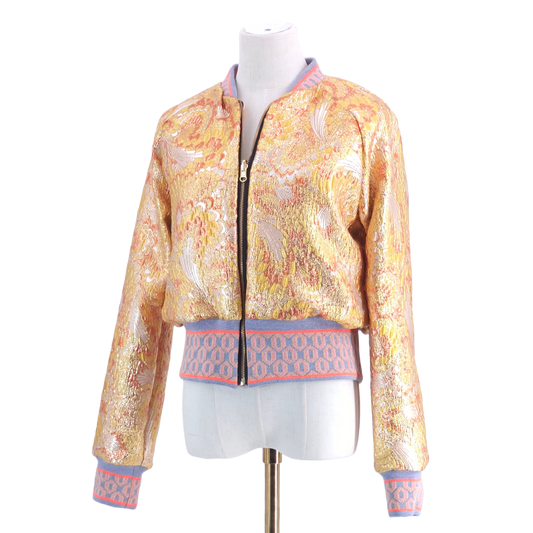 Medium Yellow and Orange Sparkle Brocade