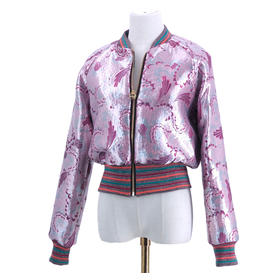 Small Pink and Plum Sparkle Brocade