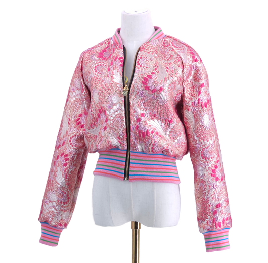 Small Pink and Gold Sparkle Brocade