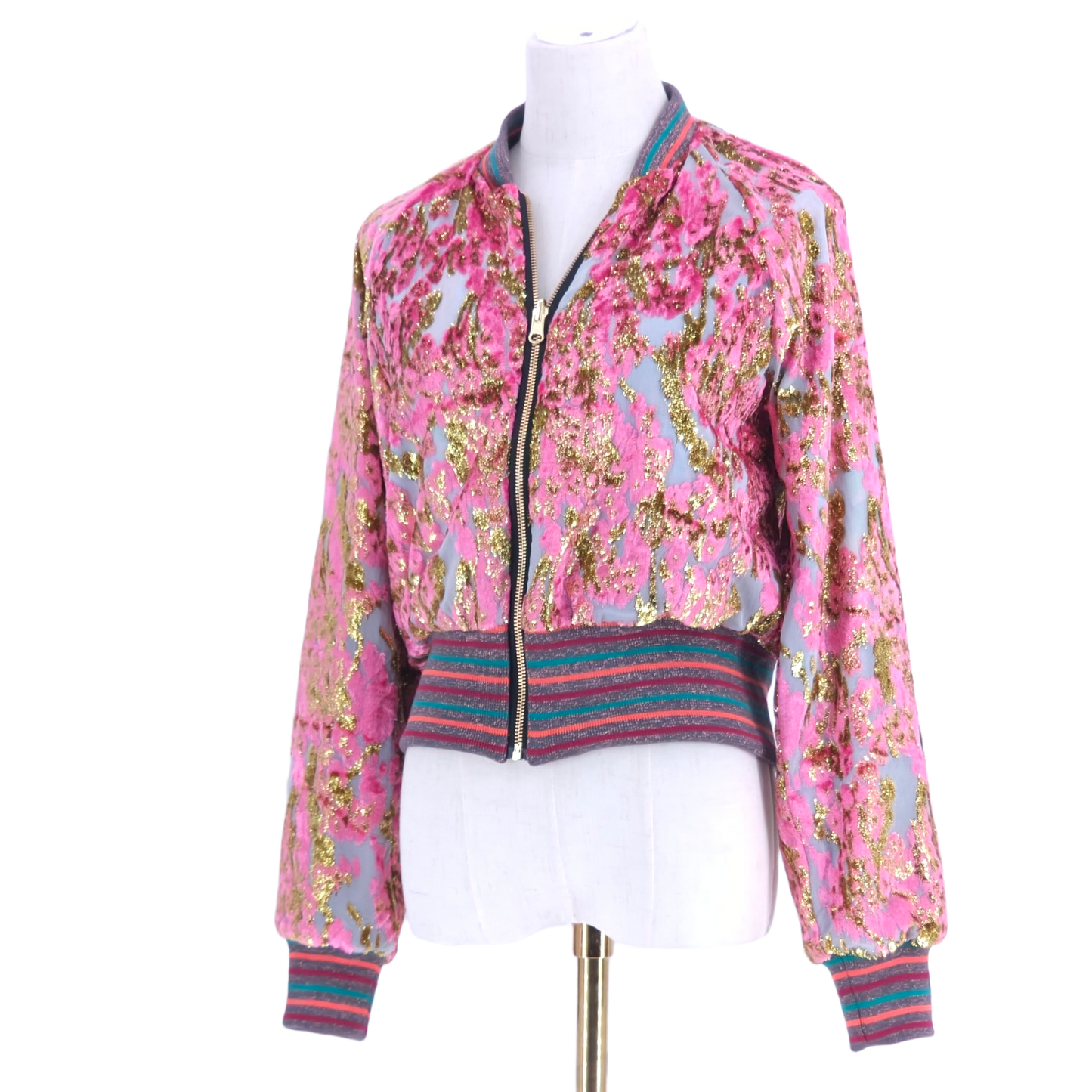 Small Pink and Gold Velvet Jacquard