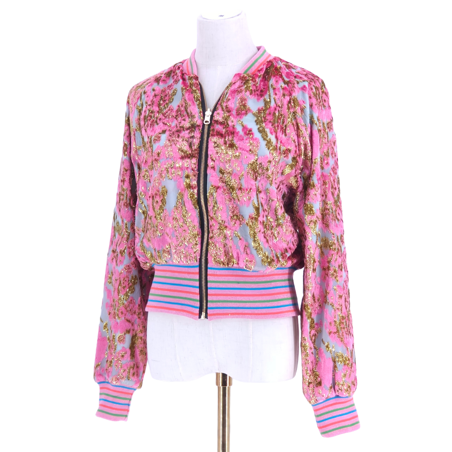 Medium Pink and Gold Velvet Jacquard