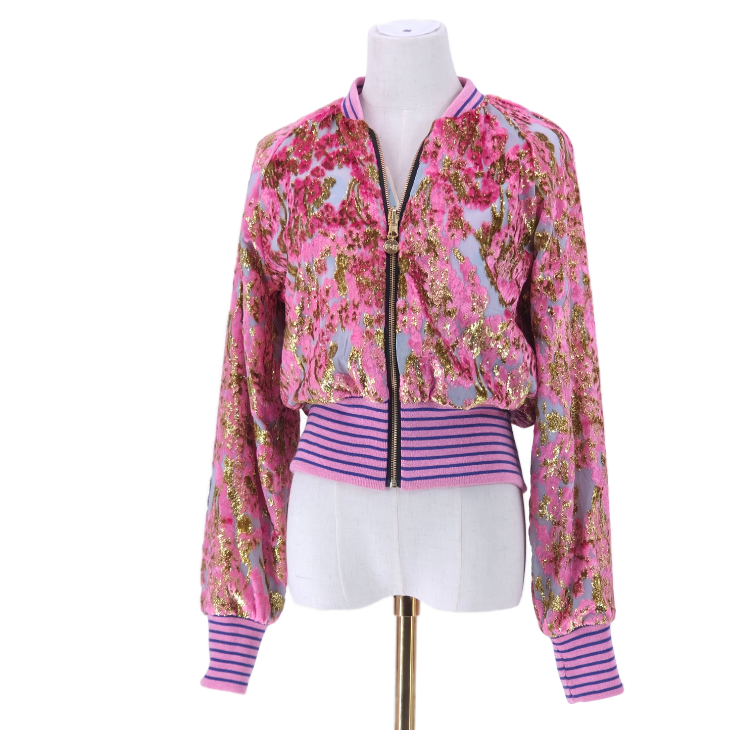 Small Pink and Gold Velvet Jacquard