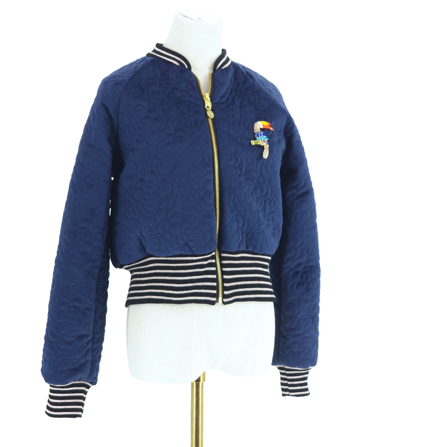 Small Midnight Navy Quilted Velvet
