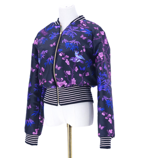 Large Black, Pink and Blue Jacquard