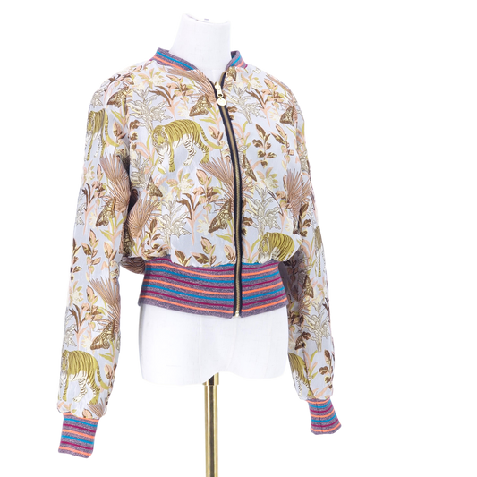 Large Light Blue Tiger Jacquard