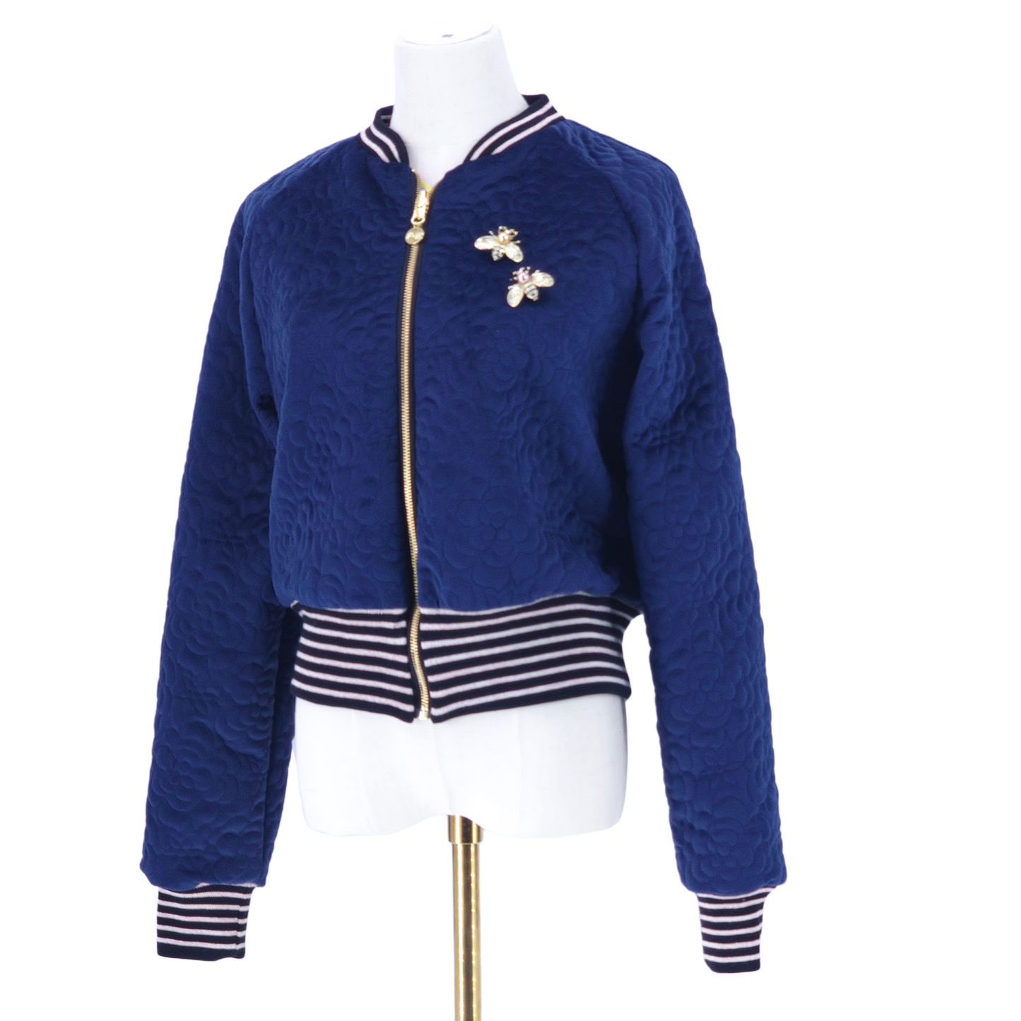 Large Nidnight Navy Quilted Velvet