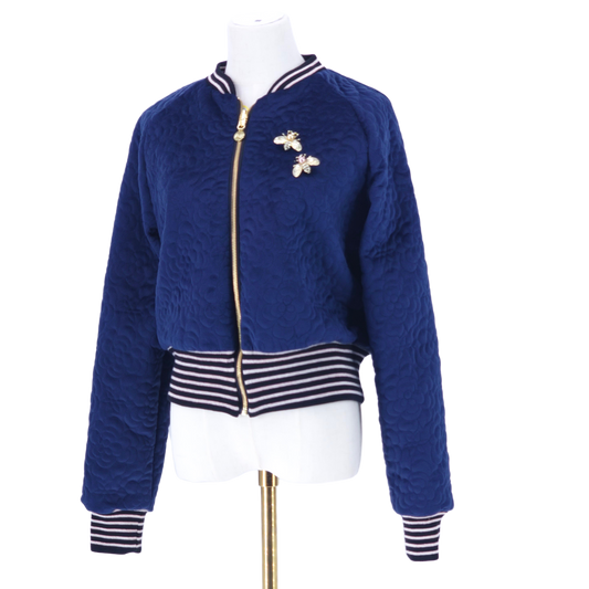 Large Nidnight Navy Quilted Velvet