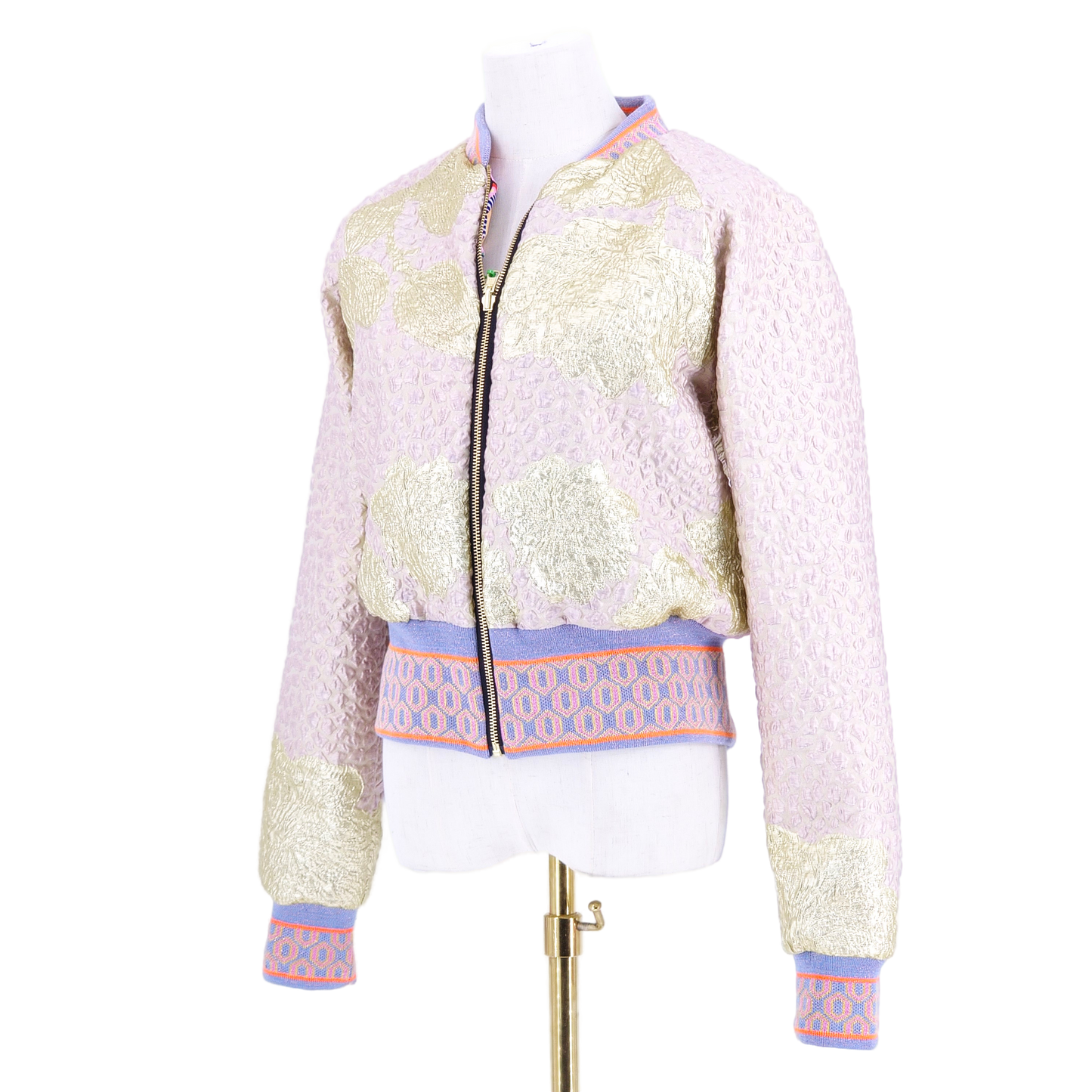 Large Blush Pink and Gold Brocade