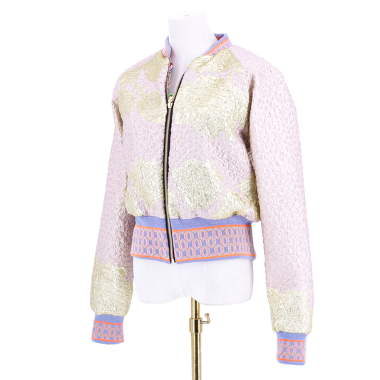 Large Blush Pink and Gold Brocade