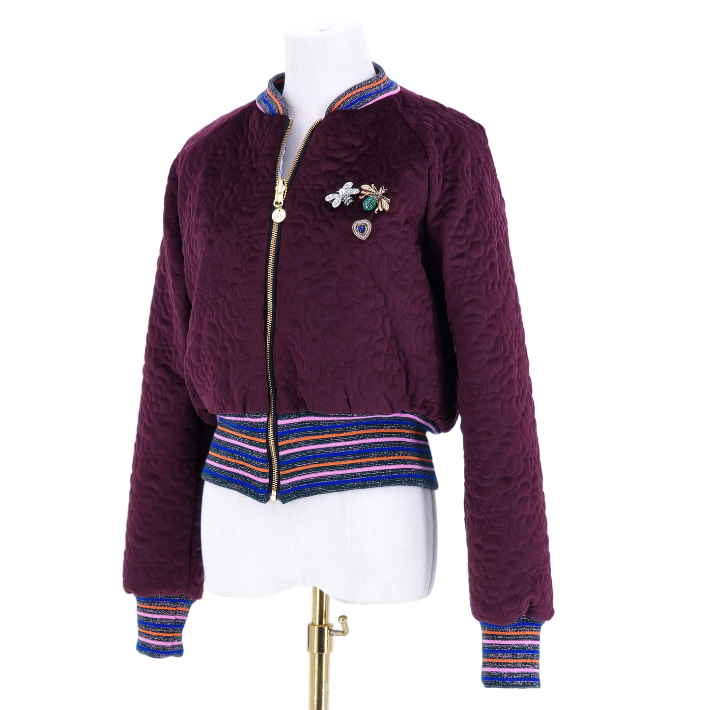 Medium Burgundy Quilted Velvet