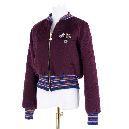Medium Burgundy Quilted Velvet