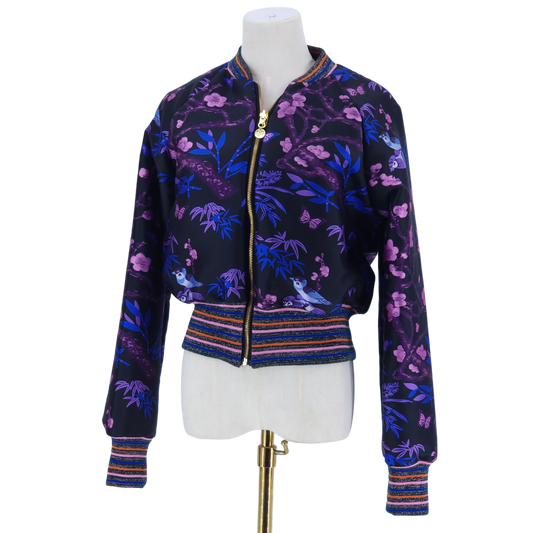 Medium Blue, Black and Pink Jacquard