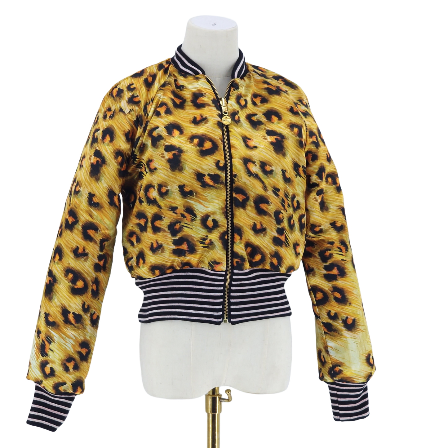 Small Embroidered Navy Leopard Jacquard