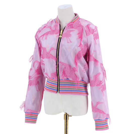 Small Pink Flying Flamingo Brocade