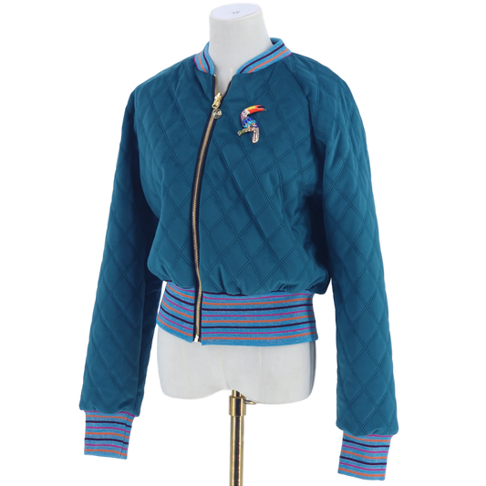 Large Teal Quilted Velvet