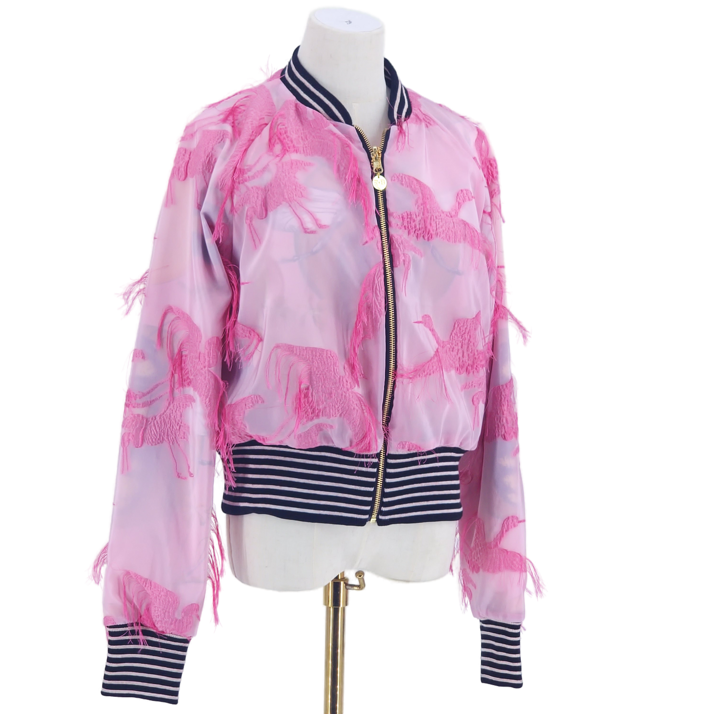 Large Pink Flying Flamingo Brocade
