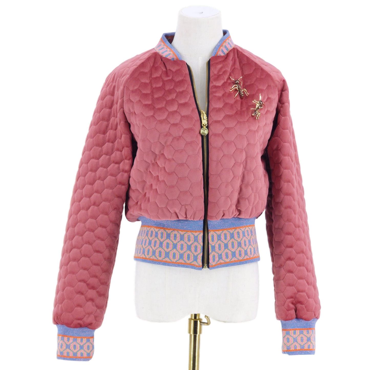 Medium Rose Pink Quilted Velvet
