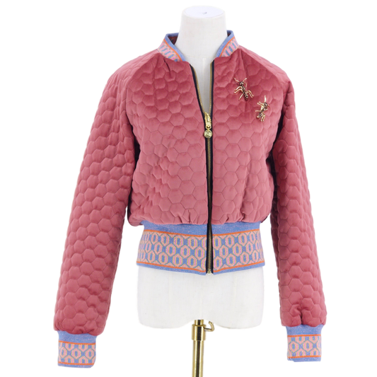 Medium Rose Pink Quilted Velvet