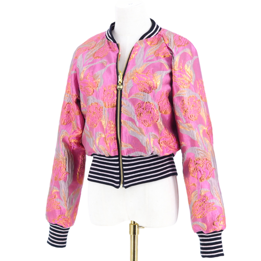 Small Pink and Gold Floral Brocade