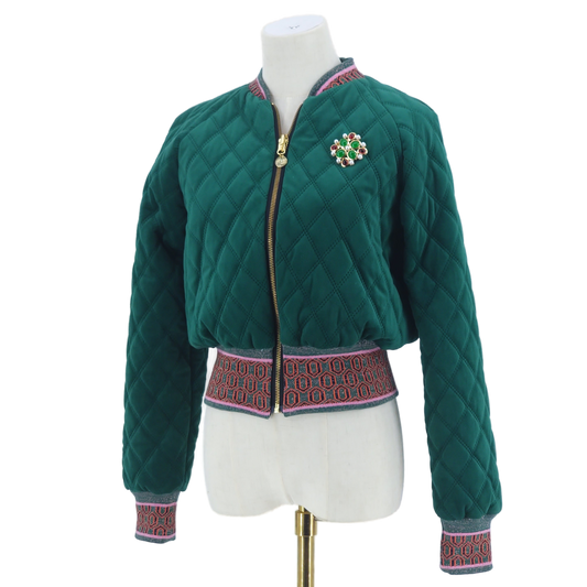 Small Emerald Quilted Velvet