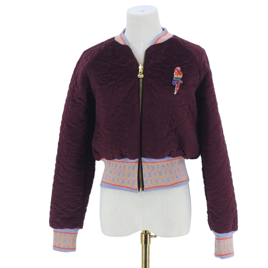 Small Burgundy Quilted Velvet