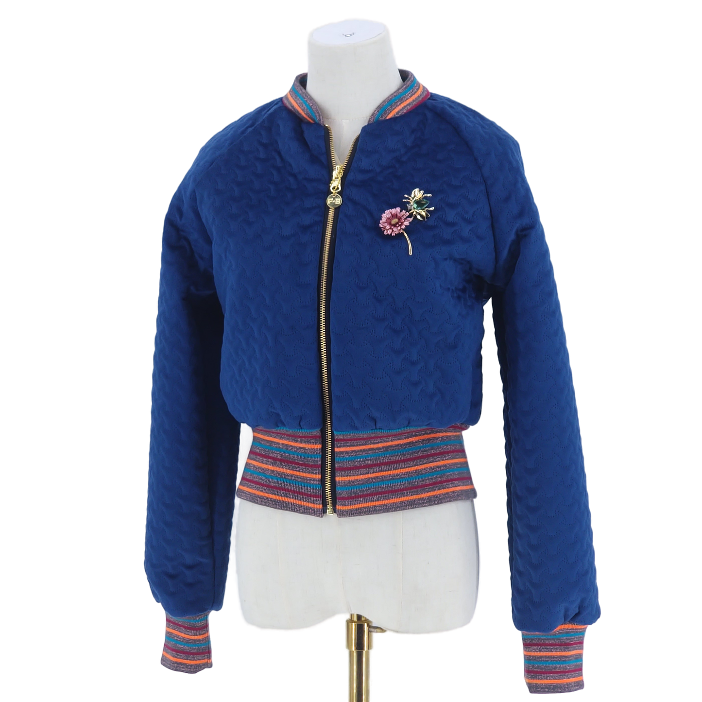 Small Navy Quilted Velvet