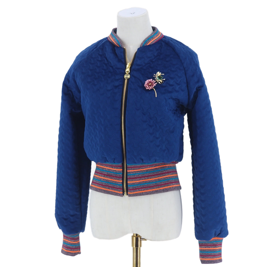Small Navy Quilted Velvet