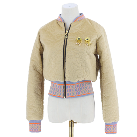 Small Champagne Quilted Velvet