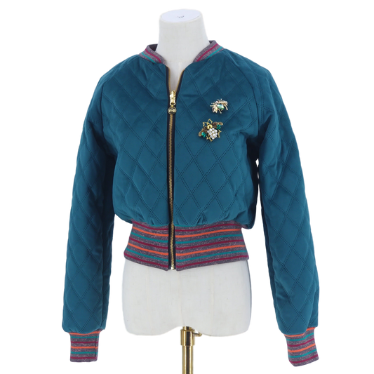 Small Teal Quilted Velvet