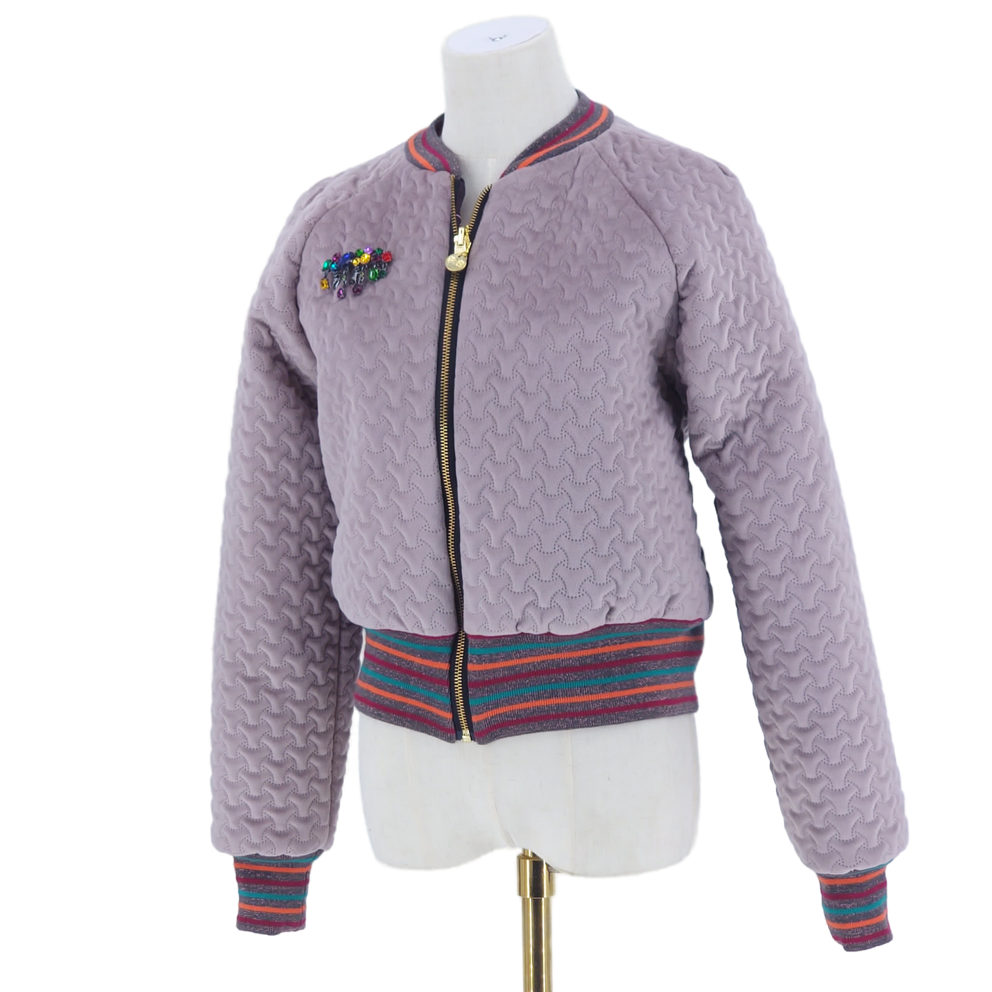 Medium Pale Pink Quilted Velvet